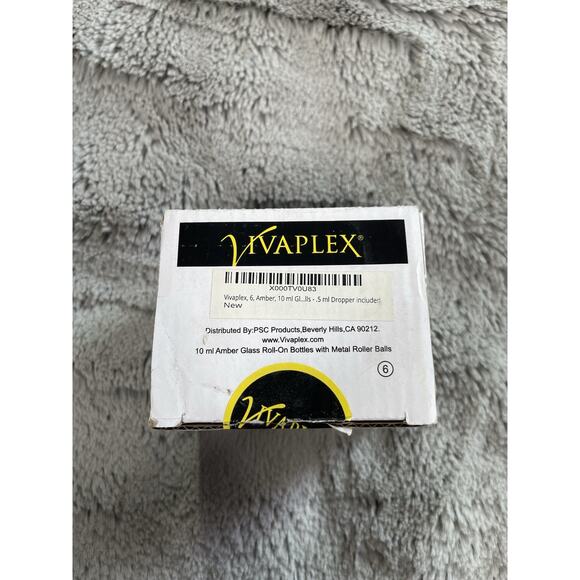 6 Vivaplex 10 ML Round Amber Glass Jars with Inner Liners and Black Lids Dropper - Picture 5 of 8